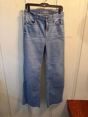 Kimes Olivia Jean Light Blue Wide Leg Flare Jeans